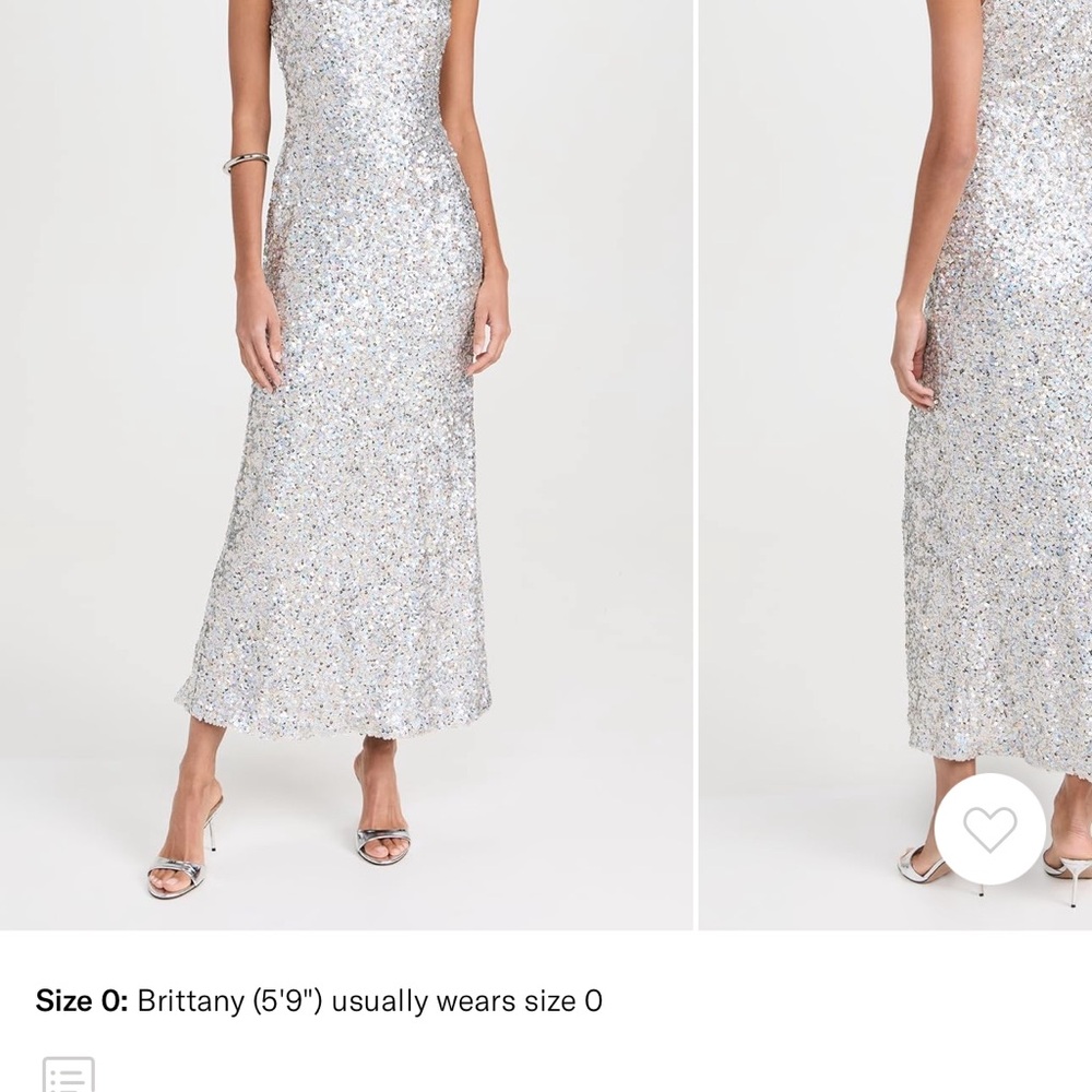 Elegant Silver Sequin Evening Gown